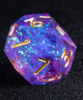 URWizards D&D Purple Glitter Resin Engraved Dice Set Fuck You Fuck Me Style - Urwizards