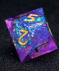 URWizards D&D Purple Glitter Resin Engraved Dice Set Fuck You Fuck Me Style - Urwizards
