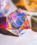 URWizards Dnd Dichroic Prism  Glass Engraved Dice Set Dagger Rogue Style - Urwizards
