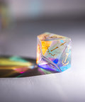 URWizards Dnd Dichroic Prism  Glass Engraved Dice Set Dagger Rogue Style - Urwizards