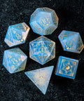 URWizards D&D Opalite Engraved Dice Set Lunar Eclipse - Urwizards