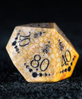 URWizards D&D Coral Fossil Engraved Dice Set Lunar Eclipse - Urwizards