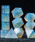URWizards D&D Opalite Engraved Dice Set Lunar Eclipse - Urwizards