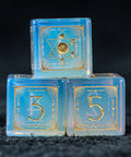 URWizards D&D Opalite Engraved Dice Set Lunar Eclipse - Urwizards