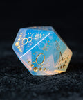 URWizards D&D Opalite Engraved Dice Set Lunar Eclipse - Urwizards