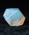 URWizards D&D Opalite Engraved Dice Set Lunar Eclipse - Urwizards
