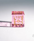 URWizards Dnd Pink Tourmaline Glass Engraved Dice Set Plant Vine Style - Urwizards