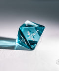URWizards Dnd Blue Tourmaline Glass Engraved Dice Set Plant Vine Style - Urwizards