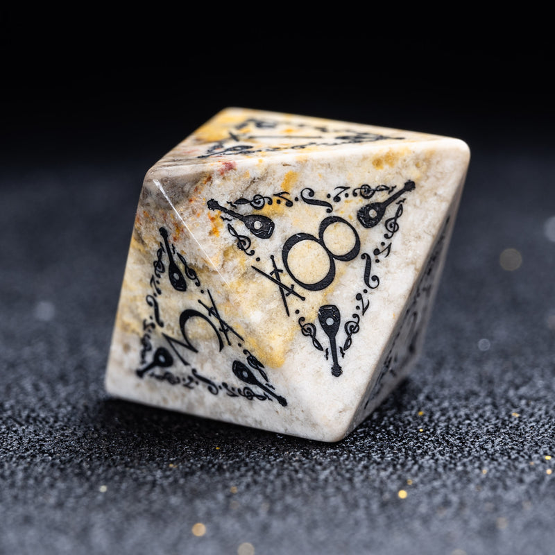 URWizards D&D Coral Fossil Engraved Dice Set Bard Style - Urwizards