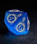 URWizards D&D Blue Cat's Eye Engraved Dice Set Warlock Style - Urwizards
