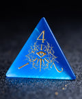 URWizards D&D Blue Cat's Eye Engraved Dice Set Warlock Style - Urwizards