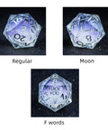 URWizards D&D Starry Liquid Heart Resin Engraved Dice Set Ice Cube - Urwizards