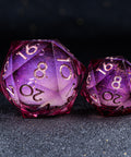 URWizards D&D Starry Liquid Heart Resin Engraved Dice Set Wine - Urwizards