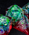 URWizards D&D Resin Toxic Glitter Engraved Dice Set Warlock Style - Urwizards