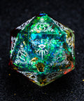 URWizards D&D Resin Toxic Glitter Engraved Dice Set Warlock Style - Urwizards