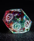 URWizards D&D Resin Toxic Glitter Engraved Dice Set Warlock Style - Urwizards
