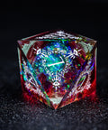 URWizards D&D Resin Toxic Glitter Engraved Dice Set Warlock Style - Urwizards