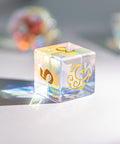 URWizards Dnd Dichroic Prism  Glass Gemstone Engraved Dice Set Moon & Star - Urwizards