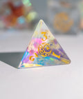 URWizards Dnd Dichroic Prism  Glass Gemstone Engraved Dice Set Moon & Star - Urwizards