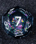 URWizards D&D Carnival Liquid Heart Resin Engraved Dice Set Moon - Urwizards