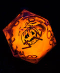 URWizards D&D Glow in the Dark Liquid Core Resin Engraved Dice Set Halloween - Urwizards
