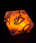 URWizards D&D Glow in the Dark Liquid Core Resin Engraved Dice Set Halloween - Urwizards