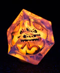 URWizards D&D Glow in the Dark Liquid Core Resin Engraved Dice Set Halloween - Urwizards