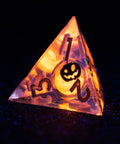 URWizards D&D Glow in the Dark Liquid Core Resin Engraved Dice Set Halloween - Urwizards