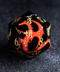 URWizards D&D Obsidian Engraved Dice Set Hand-painted Dragon - Urwizards