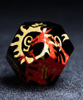 URWizards D&D Obsidian Engraved Dice Set Hand-painted Dragon - Urwizards