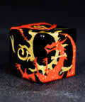 URWizards D&D Obsidian Engraved Dice Set Hand-painted Dragon - Urwizards