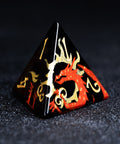 URWizards D&D Obsidian Engraved Dice Set Hand-painted Dragon - Urwizards