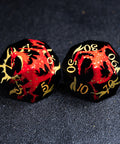 URWizards D&D Obsidian Engraved Dice Set Hand-painted Dragon - Urwizards