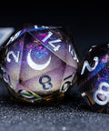 URWizards D&D Starry Liquid Heart Resin Engraved Dice Set Smoky - Urwizards