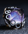 URWizards D&D Starry Liquid Heart Resin Engraved Dice Set Smoky - Urwizards