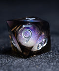 URWizards D&D Starry Liquid Heart Resin Engraved Dice Set Smoky - Urwizards