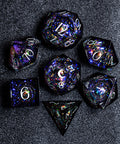URWizards D&D Resin Engraved Dice Set The Galaxy Moon - Urwizards