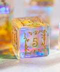 URWizards Dnd Engraved Dichroic Prism  Glass D6 Dice Plant Vine - Urwizards