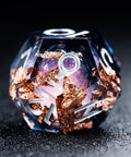 URWizards D&D Starry Liquid Heart Resin Engraved Dice Set Copper Flakes - Urwizards