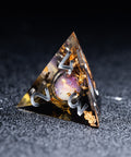 URWizards D&D Smoky Liquid Heart Resin Engraved Dice Set Golden Flakes - Urwizards