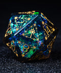 URWizards D&D Resin Dark Glitter Engraved Dice Set Cleric Style - Urwizards