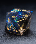 URWizards D&D Resin Dark Glitter Engraved Dice Set Cleric Style - Urwizards