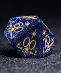 URWizards D&D Blue Sandstone Engraved Dice Set Cleric Style - Urwizards