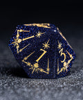 URWizards D&D Blue Sandstone Engraved Dice Set Cleric Style - Urwizards