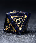 URWizards D&D Blue Sandstone Engraved Dice Set Cleric Style - Urwizards