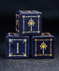 URWizards D&D Blue Sandstone Engraved Dice Set Cleric Style - Urwizards