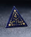 URWizards D&D Blue Sandstone Engraved Dice Set Cleric Style - Urwizards