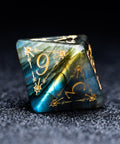 URWizards D&D Labradorite Engraved Dice Set Cleric Style - Urwizards