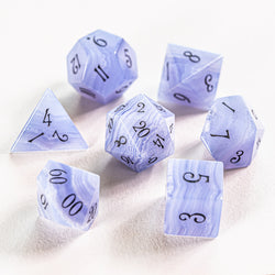 URWizards Dnd Blue Lace Agate Gemstone Engraved Dice Set - Urwizards