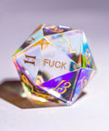 URWizards Dnd Dichroic Prism Glass Dice Set YEET & F*CK - Urwizards